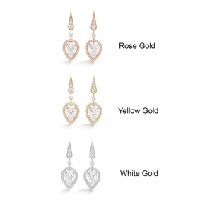 Boucles d'oreilles clous en diamant de laboratoire de qualité supérieure, élégantes et étincelantes, plaquées or rose, de luxe pour femme, pour mariage, fête, anniversaire, usage quotidien - Product Image 1