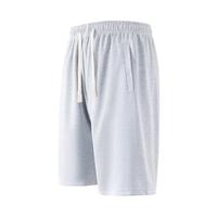 Shorts cinq-quarts pour homme en soie glacée, coupe ample, respirants, unis, décontractés, sportifs et polyvalents, en nylon/coton tricoté, pour l'été