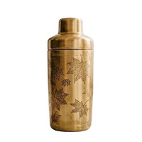 Shaker à cocktails vintage en laiton fait main, outil de bar en métal pour la préparation de cocktails, avec texture martelée et large diamètre