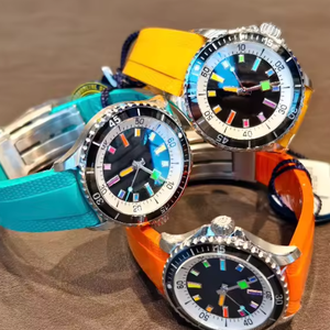Reloj de Buceo Automático de Alta Calidad de Fábrica, Estilo Arcoíris, Bisel Giratorio, Correa de Caucho Fluorado, Reloj Deportivo de Buceo para Hombre - Product Image 2