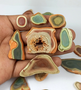 Wholesale Natural Polished Healing Crystal Crafts Imperial Jasper Slice for Pendant Jewelry Making Wholesale Lot - Product Image 5