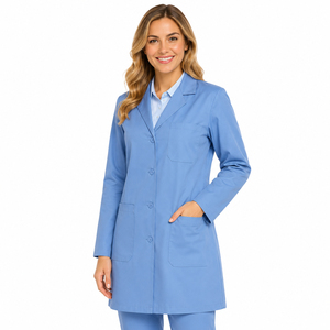 Bata de Laboratorio para Mujer, Bata Médica Azul para Hospital, Uniforme Profesional de Laboratorio para Doctores, Enfermeras, Farmacéuticos y Científicos - Product Image 5