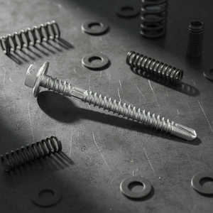 Tornillos Autoperforantes con Cabeza de Arandela, Acero al Carbono Zincado, Rosca Profunda de Paso Fino, Métrica/Pulgada, Roscado de Longitud Completa, Clase 8 - Product Image 1