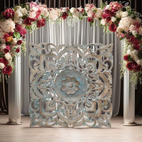 Panneau décoratif mural suspendu traditionnel Art Déco en MDF écologique sculpté à la main pour bureau, maison, mariage/anniversaire