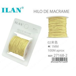Filo per macramè ILAN 1 mm 100 m giallo, cordoncino per artigianato e creazione di gioielli fai da te - Product Image 1