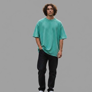 T-shirt de sport surdimensionné pour homme en jersey 100% coton, personnalisé, décontracté, à manches courtes, léger, pour l'été, séchage rapide, respectueux de l'environnement - Product Image 4