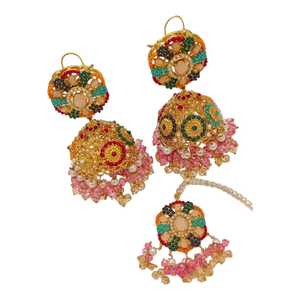 Parure de bijoux plaqués or pour mariée, collection de bijoux de fête pour femme, élégante et tendance, pour un usage quotidien - Product Image 1