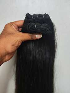 Lots de Cheveux Vierges Indiens de Qualité Supérieure, Tissage Double à la Machine, Cheveux Naturels Raides Noirs - Product Image 1