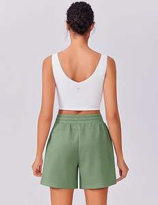 Shorts de sport taille haute sans couture pour femme, effet push-up, style cycliste, leggings de yoga froncés pour femme - Product Image 4