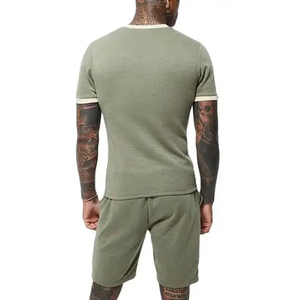 Men's Olive Green Crew Neck <b>T</b>-<b>Shirt</b> Short Sleeve Solid Color Casual Lightweight Cotton Regular Fit Summer Wear - Product Image 5