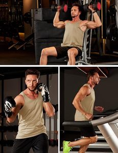Men's Solid Color Sleeveless Tank Top O-Neck Knitted Quick Dry Polyester Casual Muscle <b>Vest</b> - Product Image 2