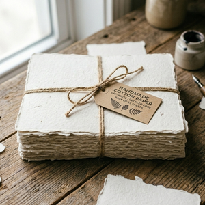 Papel de Algodón Hecho a Mano con Borde Decorativo de 300 GSM A4 para Acuarela, Caligrafía, Libre de Ácido, Ecológico, Proveedor OEM - Product Image 1