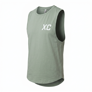 Camiseta sin Mangas de Gimnasio 100% Algodón con Logotipo Personalizado, Camiseta Deportiva Lisa con Logotipo Impreso OEM, Camiseta sin Mangas para Hombre de Talla Grande - Product Image 3