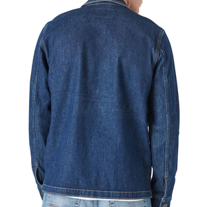 Long Sleeve Stand Collar 100% Cotton Spring Quick Dry High Quality Customized Finished <b>Casual</b> <b>Men</b> Jeans <b>Jacket</b> - Product Image 5