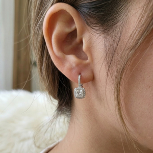 Pendientes de tuerca finos con piedras de corte brillante redondo de alta claridad, joyería fina de lujo, estilo elegante y minimalista para uso diario de mujeres - Product Image 6