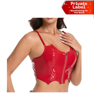 Blank Wholesale Women Leather Bra Custom Logo Sexy Triangle Lingerie Bulk Factory Direct Custom Made Women Leather Bra - Product Image 1