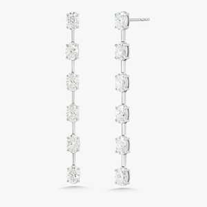 Boucles d'oreilles pendantes en or massif 14K 18K avec diamant de laboratoire taille ovale, minimalistes et élégantes, pour mariée, mariage, bijoux pour femme, vente en gros - Product Image 3