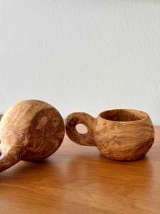 Taza de té de madera hecha a mano, forma redonda con asa, diseño Wabi Sabi, para café, agua, té, artesanía en madera maciza - Product Image 6