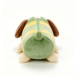 Green Plush Dog <b>Backpack</b> With <b>Brown</b> Ears And Yellow Stripes For Kids 2 To 4 Years Unisex - Product Image 5
