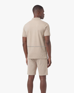 Men Oversized Drop Polo <b>T</b>-<b>shirt</b> Set Custom Logo Blank Breathable Summer Set Cotton Street Wear Vintage Luxury Men Plain Sets - Product Image 4