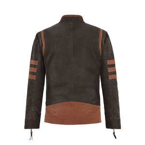 Veste en cuir 100% pour hommes en gros, disponible en différentes couleurs, nouveau design tendance, vestes en cuir pour motards, marron - Product Image 2