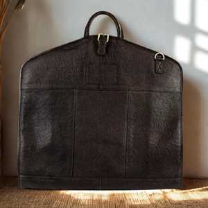 Real Genuine Leather Heavy Duty Casual <b>Suit</b> <b>Carrier</b> <b>Mens</b> Dress <b>Suit</b> Cover Folding Apparel Hanger Bag Zipper Travel Duffel - Product Image 6
