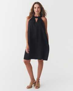 Vestido Maxi Negro de Verano para Mujer, con Hombros Descubiertos, Corte en A, Sin Mangas, Elegante, Ecológico, Lavable, Teñido Liso - Product Image 2