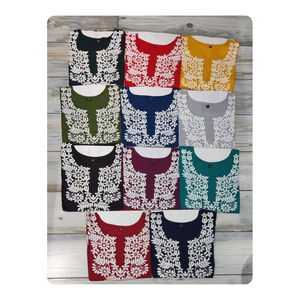 Kurti Corto Bordado Chikan para Mujer, Ropa Tradicional India, Tela de Rayón de Primera Calidad, Moda Diaria y para Fiestas - Product Image 2