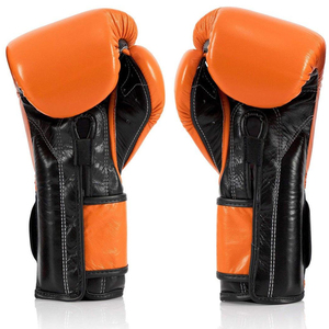 Guantes de Boxeo Fairtex de Piel de Vacuno Original Color Naranja Premium para Sparring, Competición, Muay Thai, MMA, Kickboxing, con Correa, para Gimnasio - Product Image 5