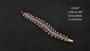 12427Cubic Zirconia Carat Plated CZ <b>bracelet</b> Heart cut link <b>bracelet</b> CZ Design <b>Cuff</b> <b>Bracelet</b> For Women Party Jewelry - Product Image 2