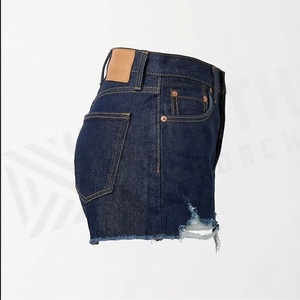 Shorts de Mezclilla para Mujer, Estilo Boyfriend, Cintura Media, Elegantes y Modernos, Diseño Desgastado, Color Personalizado, Cómodos - Product Image 3