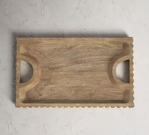 Elegante bandeja de servicio de madera hecha a mano, la bandeja decorativa más simple, ecológica y sostenible hecha por Tayyab Handicraft - Product Image 5