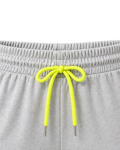 Short de sport gris clair et jaune fluo pour femme, séchage rapide, respirant, pour la gym, le fitness, décontracté, été, taille élastique, vêtements de sport - Product Image 5