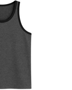 Custom Light Green White Contrast Trim <b>Men</b> Tank Top Sleeveless Cotton Vest Casual Summer Gym Workout Fitness Solid Color <b>Singlet</b> - Product Image 4