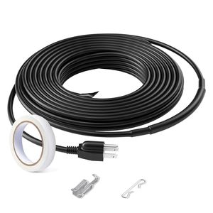 Nastro Riscaldante per Protezione da Congelamento per Grondaie e Tubi, 12FT 5W/FT, per Sciogliere Neve e Ghiaccio sul Tetto - Product Image 1