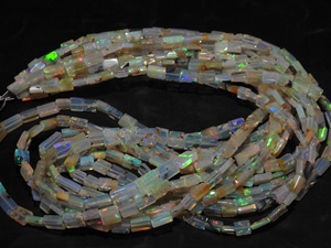 Cuentas de Ópalo Etíope Multicolor en Forma de Baguette Rectangular para Joyería, Hilo de 18 Pulgadas, 4X2-8X4MM Aprox., Piedra Natural - Product Image 5