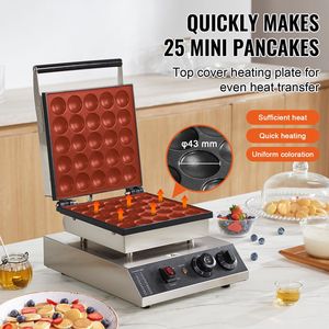 Mini Macchina Elettrica Commerciale per Pancake, Diametro 43mm, per Dorayaki, 1700W, Antiaderente, con Supporto, per 25 Poffertjes - Product Image 2