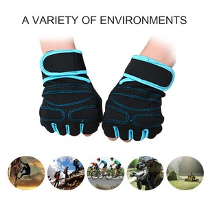 Weightlifting <b>Gloves</b> PU Leather Anti-slip Workout Half Finger Lace-up Closure Gymnastics Grips Hand Palm Protection Unisex - Product Image 2