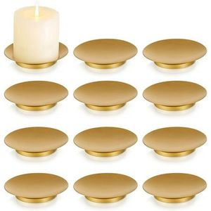 Architectural Polished <b>Brass</b> Taper <b>Candlestick</b> Set of 3 with Matching Votive Bowl Flared Collar Tube Spires for Modern Mantels - Product Image 4
