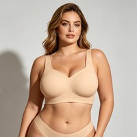 Soutien-gorge sans armatures pour poitrines généreuses, fin, invisible, sans couture, avec bande en gel, bretelles larges, fermeture dorsale, confort quotidien, grandes tailles