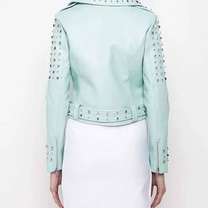 Contrast Color Pu Leather <b>Biker</b> <b>Jacket</b> For Women Women Autumn Winter Outdoor Leather <b>Jackets</b> Coats Female Motorcycle Ladies - Product Image 2