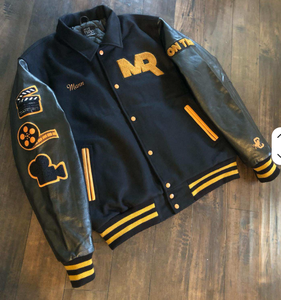 DCY Custom Breathable PU Leather Puffer <b>Jacket</b> Blanks with Custom <b>Rhinestone</b> Embroidery Unisex Sports <b>Jacket</b> - Product Image 1