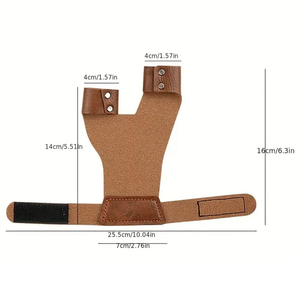 ถุงมือป้องกันนิ้วมือสำหรับยิงธนูแบบสองนิ้ว ทำจากหนัง PU ปรับขนาดได้ สำหรับธนูแบบดั้งเดิมและธนูลายเส้นยาว อุปกรณ์เสริมสำหรับยิงธนู ขายส่ง รับผลิตแบบ OEM - Product Image 2