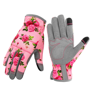 Guantes de Jardinería Transpirables con Sublimación de Flores, con Garras de Cuero en la Palma, para Plantar, Trabajar en el Jardín, Equipo de Protección - Product Image 1