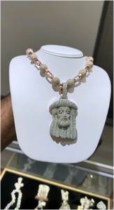 จี้พระเยซูทรงกลับหัวประดับเพชรโมอิสซาไนต์เต็มตัวแบบฮิปฮอปสำหรับผู้ชาย เงินแท้ 925 - Product Image 2