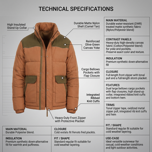 Chaqueta Acolchada de Poliéster para Hombre al por Mayor, Abrigo Cálido de Invierno con Logotipo Personalizado, Ribete Reflectante y Cremallera Bordada - Product Image 5
