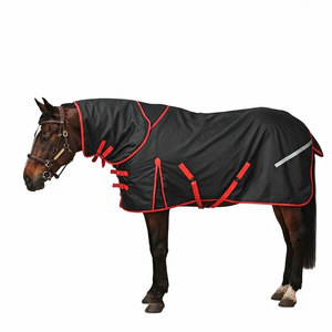 Waterproof Windproof <b>Winter</b> Turnout Horse Rugs with Neck Cover Breathable Heavy Duty Cotton Mesh Stable <b>Blankets</b> <b>for</b> Horses - Product Image 2