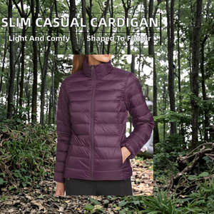 Women's Zipper Closure High Quality Polyester/Nylon Knitted Embroidery Breathable Quilted Design Winter Puffer <b>Jacket</b> OEM - Product Image 6