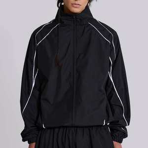 Veste de sport pour homme à logo personnalisé, coupe classique, rayée, vêtements de sport, entraînement, 100% polyester, séchage rapide, coupe-vent, fermeture éclair intégrale - Product Image 1