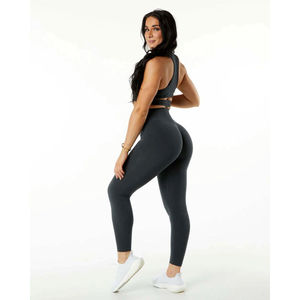 Leggings de compression taille mi-haute pour femme, pantalon de yoga, entraînement, gym, fitness, course à pied, extensible, vêtements de sport, polyester/coton, respirant - Product Image 6
